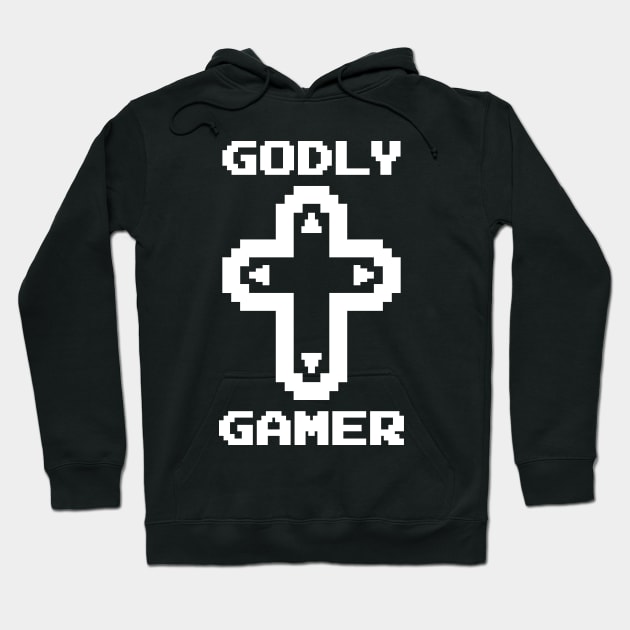 Godly Gamer (v10 - white) Hoodie by TimespunThreads